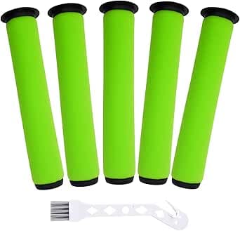 5 Packs Washable Dirt Bin Stick Filter for Gtech AirRam MK2 & Air Ram MK2 K9 Cordless Vacuum Cleaner Filters